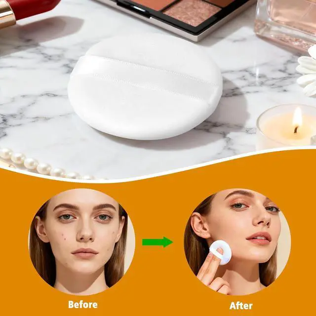 Alt view image 6 of 7 - 3pcs Powder Puff, Makeup Body Setting Soft Face Powder Puff with Container for Facial Makeup Cleansing Application and Foundation Blending