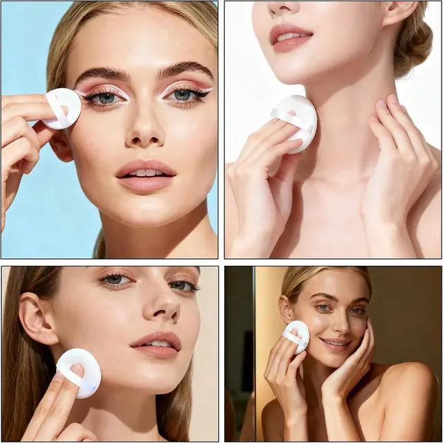 Alt view image 7 of 7 - 3pcs Powder Puff, Makeup Body Setting Soft Face Powder Puff with Container for Facial Makeup Cleansing Application and Foundation Blending