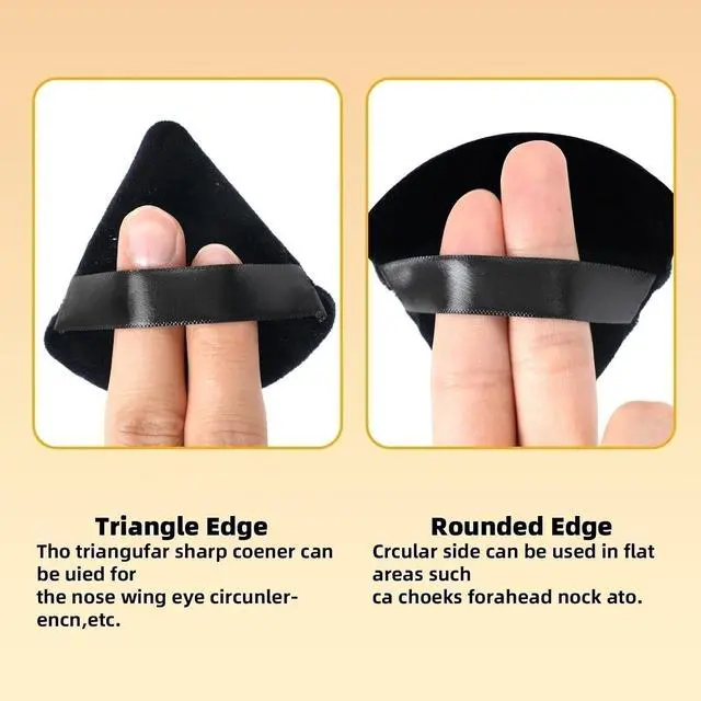 Alt view image 4 of 7 - ZHIYE 4pcs Triangle Powder Puffs, Reusable Face Makeup Puff, Multifunctional Facial Makeup Tool Wet, Dry Dual-Use Makeup Sponge for BB CC Cream Liquid Foundation(BLack)