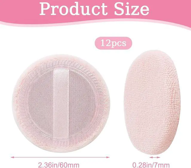 Alt view image 2 of 7 - 12 Pcs Round Puffs Setting 2.3'' Cotton Cosmetic Puffs Velour Face Makeup Compact Makeup Sponge Cushion Puff Loose Make Up Sponges for Foundation Setting Powder