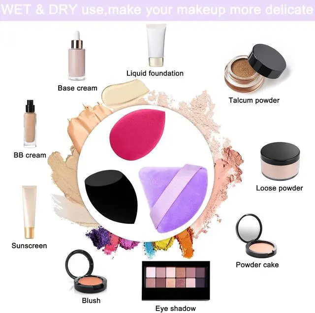 Alt view image 4 of 7 - 6+6 Professional Makeup Sponge Set,2.76 inch Portable Soft Setting Face Puffs Latex Free,Multicolor Makeup Blending Sponge Cosmetic Applicator for Loose Powder,Liquid,Facial Makeup Tools