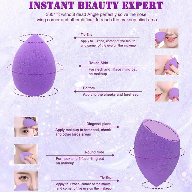 Alt view image 3 of 7 - 6+6 Professional Makeup Sponge Set,2.76 inch Portable Soft Setting Face Puffs Latex Free,Multicolor Makeup Blending Sponge Cosmetic Applicator for Loose Powder,Liquid,Facial Makeup Tools