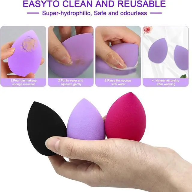 Alt view image 6 of 7 - 6+6 Professional Makeup Sponge Set,2.76 inch Portable Soft Setting Face Puffs Latex Free,Multicolor Makeup Blending Sponge Cosmetic Applicator for Loose Powder,Liquid,Facial Makeup Tools
