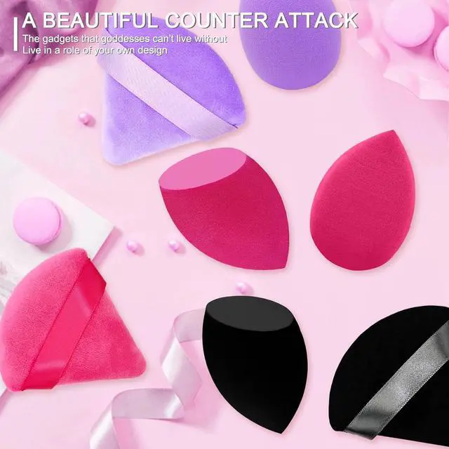 Alt view image 7 of 7 - 6+6 Professional Makeup Sponge Set,2.76 inch Portable Soft Setting Face Puffs Latex Free,Multicolor Makeup Blending Sponge Cosmetic Applicator for Loose Powder,Liquid,Facial Makeup Tools