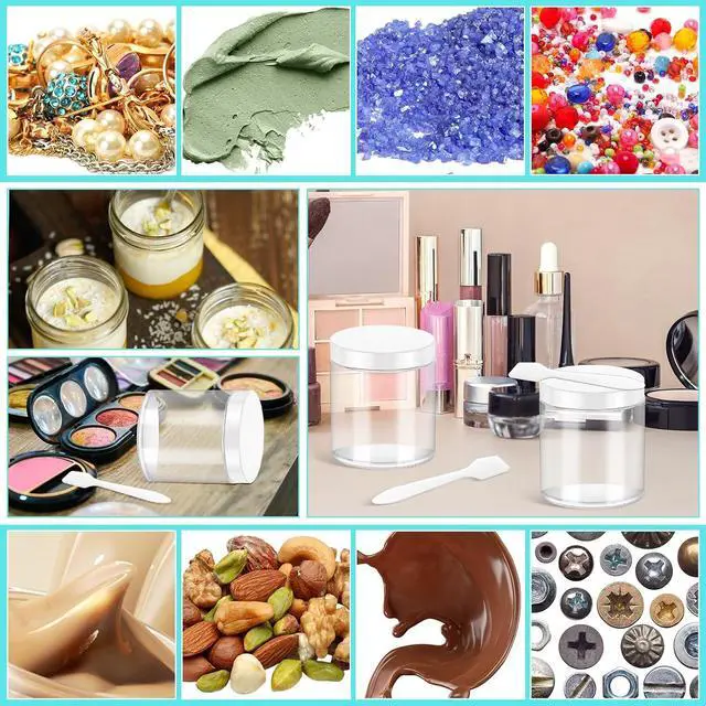 Alt view image 7 of 7 - 2 Pack 8oz Glass Jars with Lids, Round Glass Jars with Spatulas, Inner Liners and White Lids, Empty Cosmetic Containers Travel Toiletries Container for Lotion, Cream, Makeup, Cosmetic, Slime