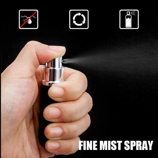 Alt view image 6 of 7 - Travel Refillable Perfume Atomisers, 5ML, 3 Pcs Mini Portable Spray Bottles, Round Tube Set With 1 Flat Separated Tool, for Home Business Trip (Black+Blue+Champagne)(4pcs)