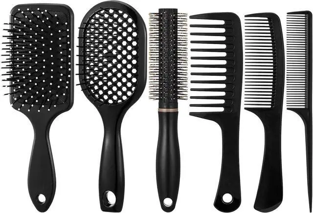 Main image of 6Pcs Hair Brushes for Women Hair Comb Set Detangler Brush for Men and Women Wet Dry Curly Straight Hair