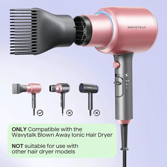 Alt view image 3 of 3 - Wavytalk Grey Comb Nozzle - Compatible with Wavytalk Blown Away Ionic Hair Dryer (Fits 49.6mm Internal Diameter)