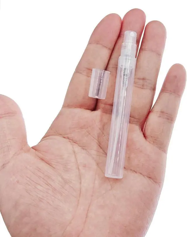 Alt view image 3 of 4 - RIKWOG 10pcs Mini Spray Bottles, 5ml Plastic Refillable Empty Fine Mist Perfume Bottles Portable Sample Spray Containers for Travel Party Cosmetic Makeup Tool, Clear