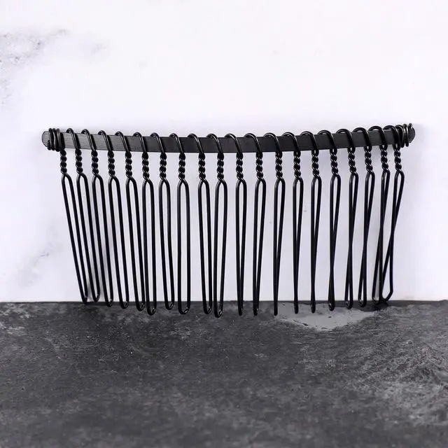 Alt view image 6 of 6 - Hicarer 5 Pcs Black Metal Wire Hair Combs, 20 Teeth Wire Twist Bridal Wedding Veil Combs