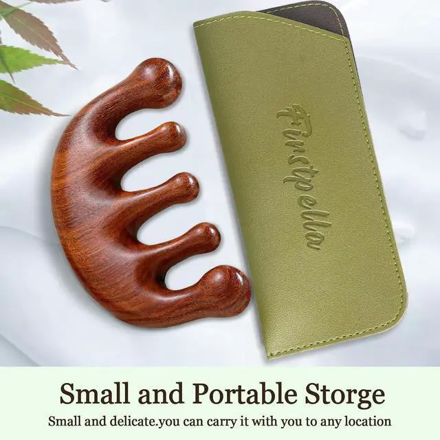 Alt view image 4 of 7 - FIRSTPELLA Sandalwood Scalp Detox Comb Set - Tooth Wooden Massage Comb for Hair Growth, Loc Comb Wide Tooth Combs with Gift Bag (Daily Scalp Care Sisterlocks Maintenance)