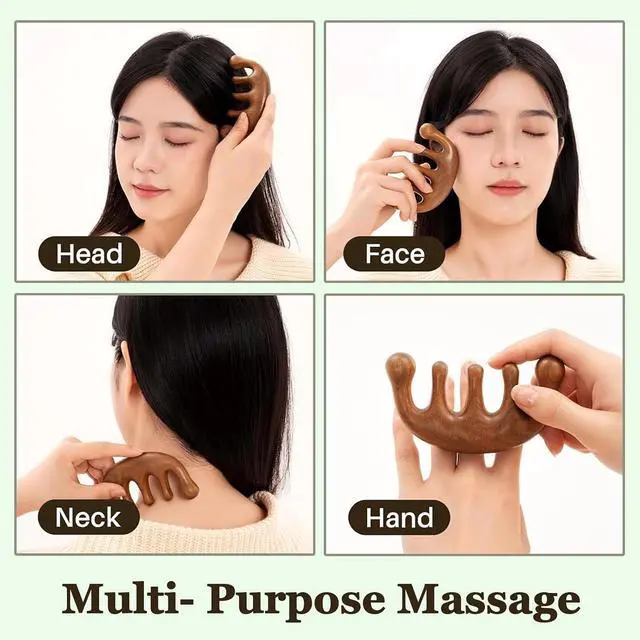 Alt view image 6 of 7 - FIRSTPELLA Sandalwood Scalp Detox Comb Set - Tooth Wooden Massage Comb for Hair Growth, Loc Comb Wide Tooth Combs with Gift Bag (Daily Scalp Care Sisterlocks Maintenance)