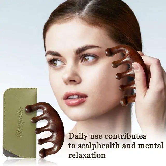 Alt view image 7 of 7 - FIRSTPELLA Sandalwood Scalp Detox Comb Set - Tooth Wooden Massage Comb for Hair Growth, Loc Comb Wide Tooth Combs with Gift Bag (Daily Scalp Care Sisterlocks Maintenance)