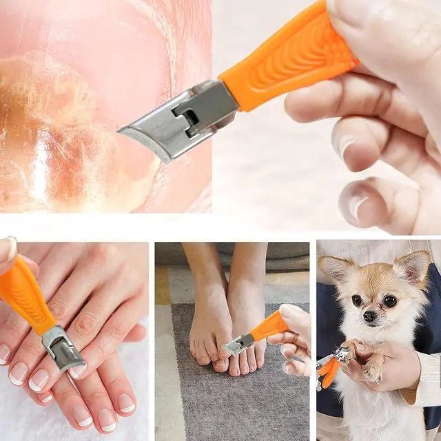 Alt view image 4 of 5 - 2PCS Wide Jaw Opening Anti-Splash Slanted Nail Clipper | Slanted Nail Clippers, Ingrown Nail Clippers Toenail Clippers for Women and Men (Orange Black)