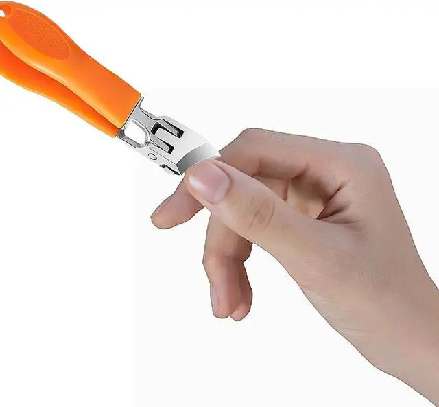 Alt view image 5 of 5 - 2PCS Wide Jaw Opening Anti-Splash Slanted Nail Clipper | Slanted Nail Clippers, Ingrown Nail Clippers Toenail Clippers for Women and Men (Orange Black)