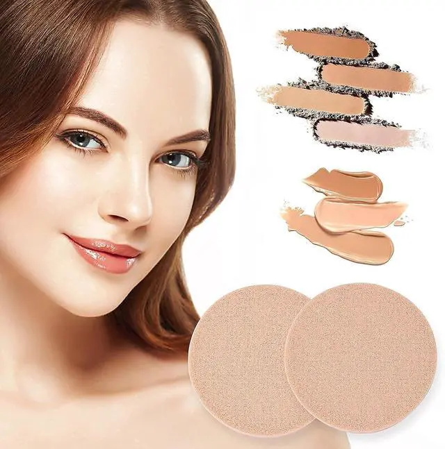 Alt view image 2 of 7 - Molain Round Sponge Puff Set,12 Pcs 2.2 Inch Facial Powder Puffs Foam Sponges For Liquid Foundation Makeup, Facial Cleansing