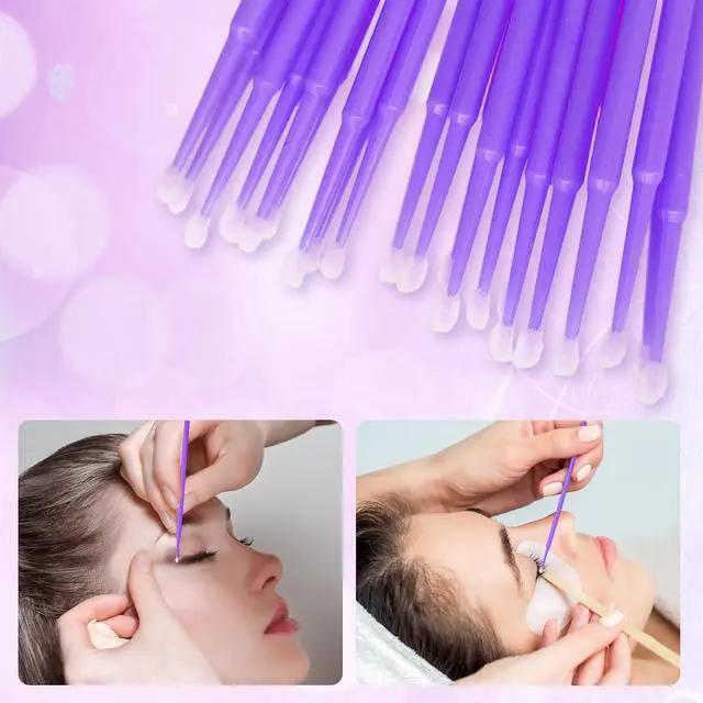 Alt view image 6 of 7 - 300 Count Disposable Micro Applicator Brush for Eyelash Extension, Micro Swabs Mascara Wands for Makeup Application - 3 Colors