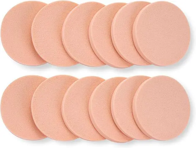 Alt view image 5 of 7 - Molain Round Sponge Puff Set,12 Pcs 2.2 Inch Facial Powder Puffs Foam Sponges For Liquid Foundation Makeup, Facial Cleansing