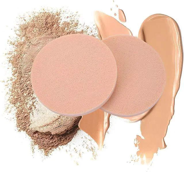 Alt view image 3 of 7 - Molain Round Sponge Puff Set,12 Pcs 2.2 Inch Facial Powder Puffs Foam Sponges For Liquid Foundation Makeup, Facial Cleansing