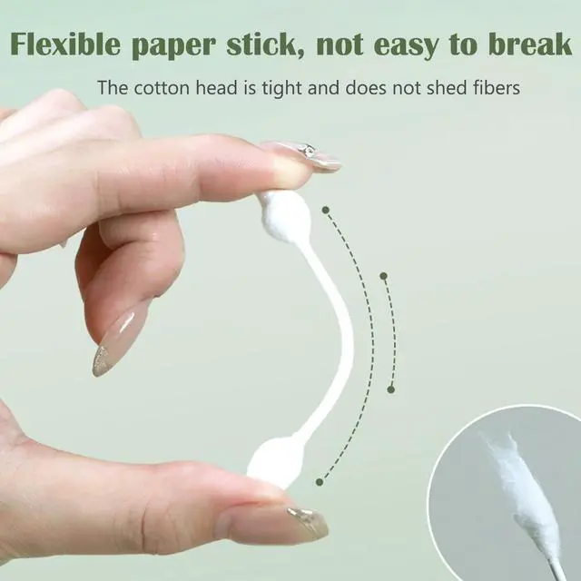 Alt view image 4 of 6 - Safety Cotton Swabs with Large Tip 216PCS,Baby Cotton Buds With Natural Paper Stick For Newborn,Kids