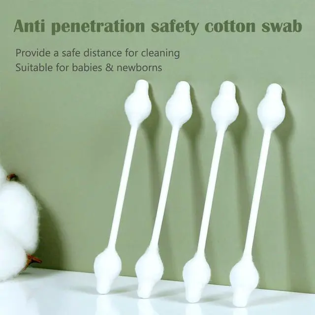 Alt view image 3 of 6 - Safety Cotton Swabs with Large Tip 216PCS,Baby Cotton Buds With Natural Paper Stick For Newborn,Kids
