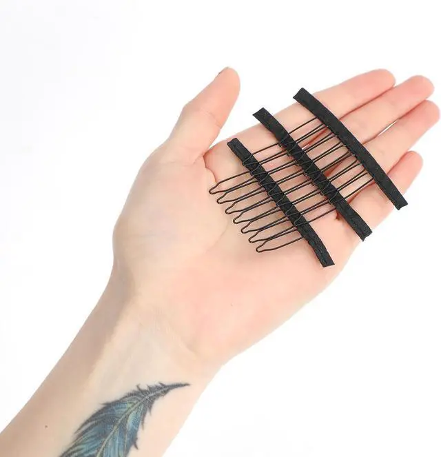 Alt view image 5 of 6 - 30 Pcs Wig Clips Wig Combs to Secure Wig 7-Teeth Wig Combs for Making Wig Caps (30 pcs, Black)
