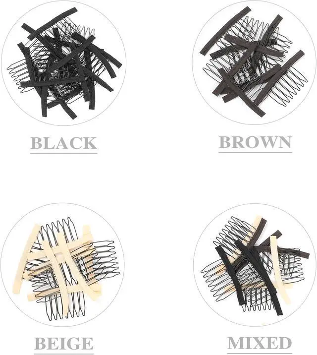 Alt view image 4 of 6 - 30 Pcs Wig Clips Wig Combs to Secure Wig 7-Teeth Wig Combs for Making Wig Caps (30 pcs, Black)