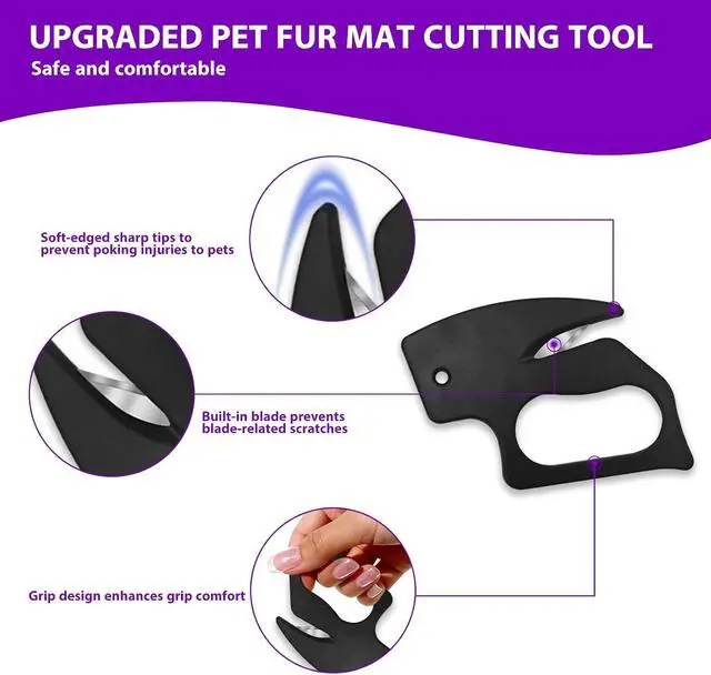 Alt view image 4 of 7 - 2Pcs Knotting Comb for Cats,Pet Knotting Comb, Matted Fur Remover | Cat Comb for Matted Hair,Pet Hair Removal Tool,Dematting Comb for Cats, Cat Dog Grooming Supplies