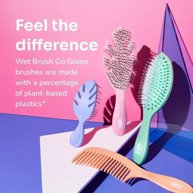 Alt view image 7 of 7 - Wet Brush Go Green Coconut Oil Infused Treatment Comb - Wide Tooth Hair Detangler with WaveTooth Design that Gently and Glides Through Tangles - No Split Ends and No Damage