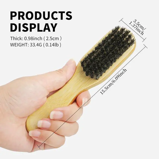 Alt view image 4 of 7 - Slick Back Hair Brush, Mini Boar Bristle for Baby Hair, Edges, Ponytails | Soft Bristles Lay Down Edges & Baby Hair Small Travel Size, Polishes & Smooths Frizz Ideal for Sleek Ponytails & Buns