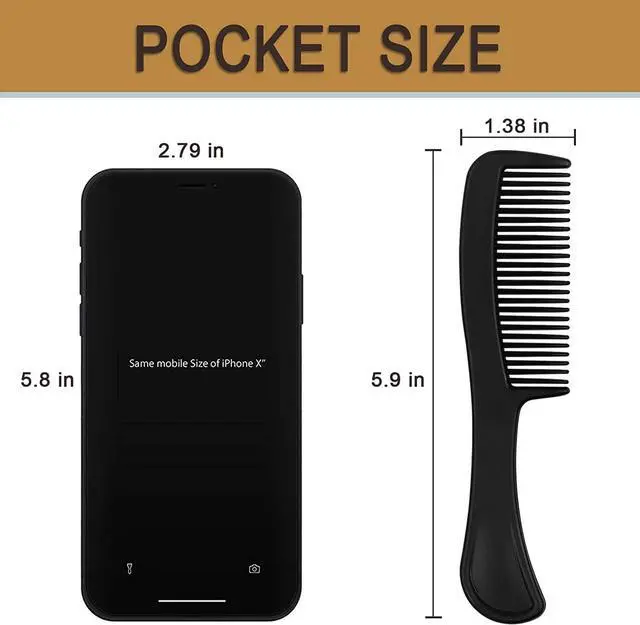 Alt view image 3 of 6 - 30 Pack Bulk Hair Combs, Individually Wrapped for Women, Kids | Hotel, Airbnb, Shelter, Nursing Home, Charity and Church (Black)