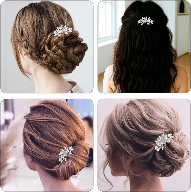 Alt view image 5 of 7 - Bridal Pearl Hair Comb Silver Wedding Hair Accessories with Butterfly Pearl | Wedding Bridal Hair Comb Pearl Hair Accessories for Bride and Bridesmaids (Silver)