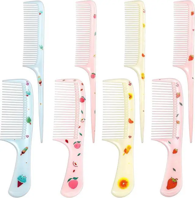 Main image of 8pcs Toddler Comb Cute Hair Comb Set Portable Baby Hair Combs Mini Combs Rat Tail Hairs Styling for All Hair-Types of Women, Girls