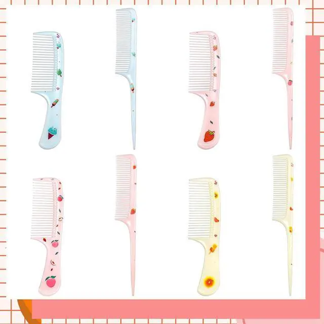 Alt view image 7 of 7 - 8pcs Toddler Comb Cute Hair Comb Set Portable Baby Hair Combs Mini Combs Rat Tail Hairs Styling for All Hair-Types of Women, Girls