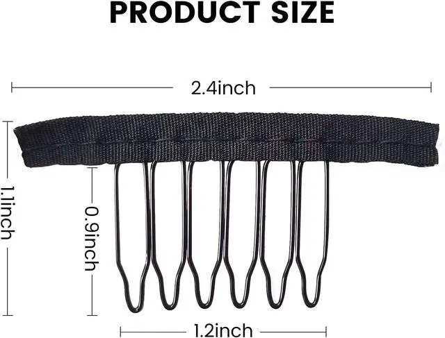 Alt view image 2 of 7 - 12Pcs Black 6 Teeth Wig Comb Clips for Synthetic Wig Hairpiece | 6-Tooth Wig Comb Clips, Firm Hold, Fit Synthetic Wigs, Wig Caps and Hairpieces, Essential Supplies for Wig Making