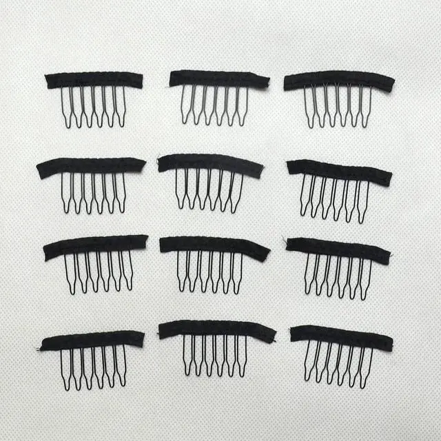 Alt view image 5 of 7 - 12Pcs Black 6 Teeth Wig Comb Clips for Synthetic Wig Hairpiece | 6-Tooth Wig Comb Clips, Firm Hold, Fit Synthetic Wigs, Wig Caps and Hairpieces, Essential Supplies for Wig Making