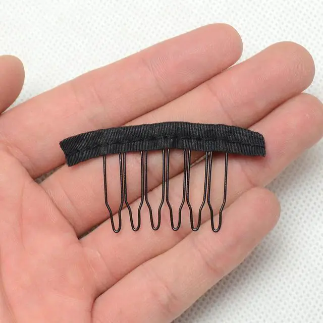 Alt view image 6 of 7 - 12Pcs Black 6 Teeth Wig Comb Clips for Synthetic Wig Hairpiece | 6-Tooth Wig Comb Clips, Firm Hold, Fit Synthetic Wigs, Wig Caps and Hairpieces, Essential Supplies for Wig Making