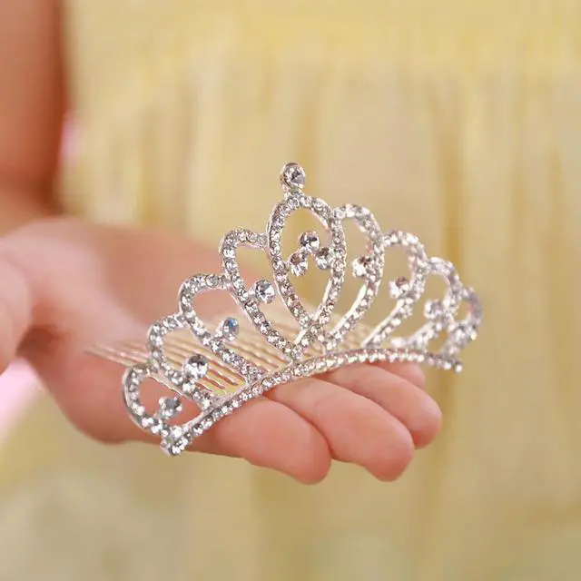 Alt view image 2 of 4 - JWICOS Mini Princess Comb Silver Crystal Hair Comb Rhinestone Hair Accessories Comb Headband Decorations for Women