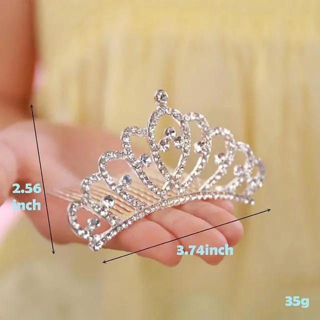 Alt view image 3 of 4 - JWICOS Mini Princess Comb Silver Crystal Hair Comb Rhinestone Hair Accessories Comb Headband Decorations for Women