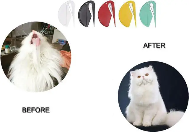 Alt view image 3 of 7 - Dematting Comb for Cats & Dogs, 5 Pack, Matted Hair Remover Tool | Rounded Tips Protect Skin, Concealed Blades for Added Safety, Glides Through Tough Mats, Medium to Long Coats