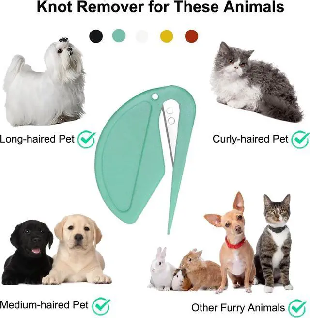 Alt view image 4 of 7 - Dematting Comb for Cats & Dogs, 5 Pack, Matted Hair Remover Tool | Rounded Tips Protect Skin, Concealed Blades for Added Safety, Glides Through Tough Mats, Medium to Long Coats