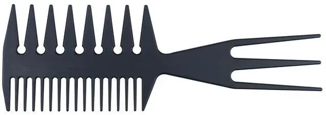 Alt view image 2 of 6 - Slicked-back Combs 3 in 1 Fish Tail Bone Shape Hair Extensions Detangling Styling Coloring Comb for Salon Barbers Mohawk Undercut Bowl Cut Quiff