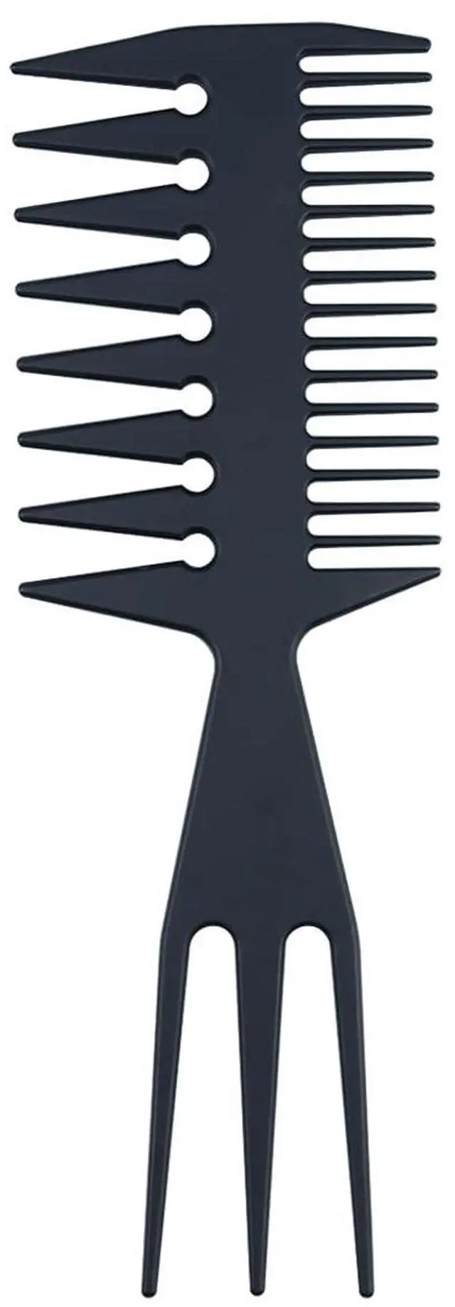Alt view image 3 of 6 - Slicked-back Combs 3 in 1 Fish Tail Bone Shape Hair Extensions Detangling Styling Coloring Comb for Salon Barbers Mohawk Undercut Bowl Cut Quiff