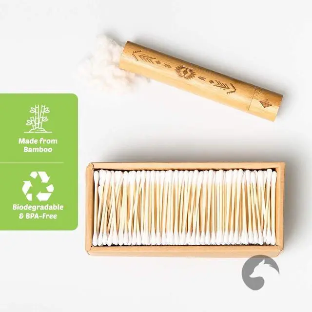 Alt view image 2 of 7 - Bamboo Cotton Swabs 500 Count | Eco-Friendly & Pure Cotton Buds | Double Tipped Sticks | 100% Plant-Based & Natural | Perfect for Makeup & Nail Applications, Arts & Crafts, Removing Dust & Dirt