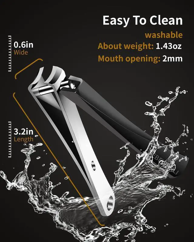 Alt view image 6 of 6 - EBEWANLI Large Nail Clippers, 15mm Ultra Wide Toenail Clippers for Thick Toenails, Stainless Steel Fingernail Clipper Built in Nail File, Curved Blade Toe Nail Cutter Trimmer for Men or Women