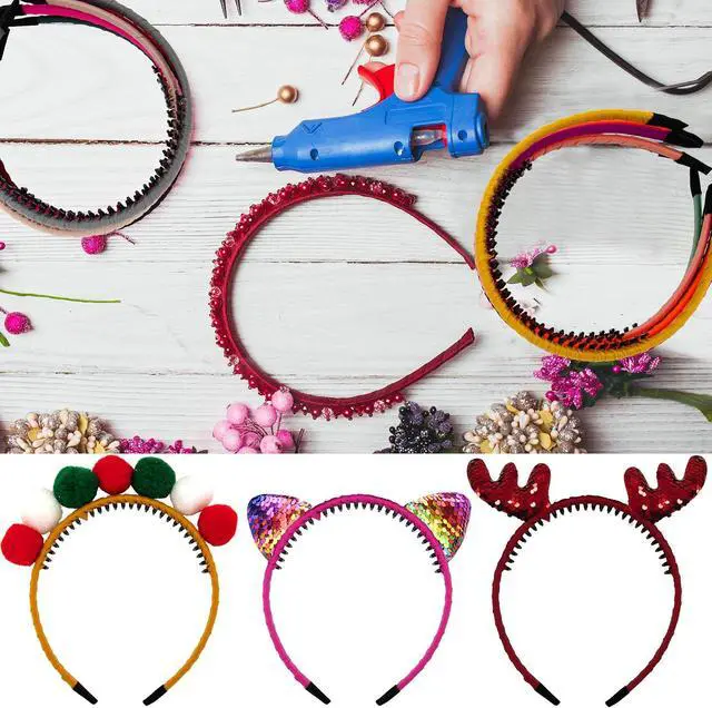 Alt view image 5 of 7 - Duufin 12 Pcs Headbands with Teeth Non Slip Teeth Headbands for Girls Women | Fabric Wrapped Teeth Comb Hair Headbands Crafts DIY Colorful Hair Accessories