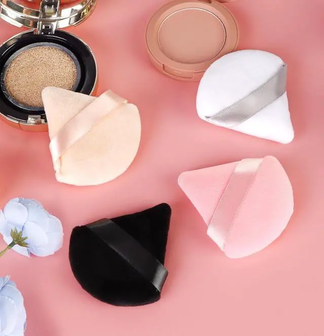 Alt view image 2 of 7 - 8 Pieces Triangle Powder Puff Face Soft Triangle Makeup Puff Velour Cosmetic Foundation Blender Sponge Beauty Makeup Tools