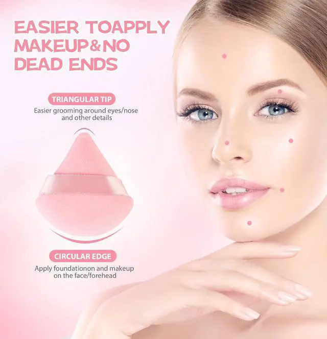 Alt view image 4 of 7 - 8 Pieces Triangle Powder Puff Face Soft Triangle Makeup Puff Velour Cosmetic Foundation Blender Sponge Beauty Makeup Tools