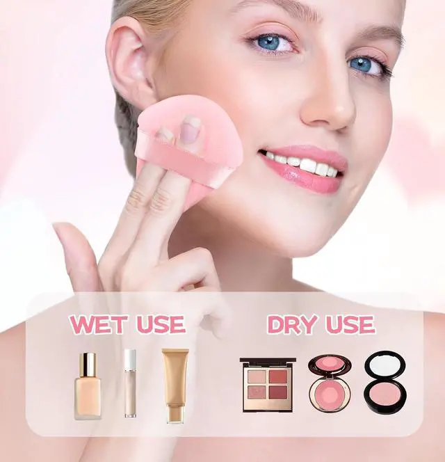 Alt view image 5 of 7 - 8 Pieces Triangle Powder Puff Face Soft Triangle Makeup Puff Velour Cosmetic Foundation Blender Sponge Beauty Makeup Tools