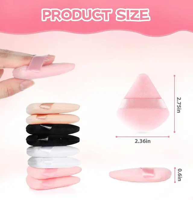 Alt view image 6 of 7 - 8 Pieces Triangle Powder Puff Face Soft Triangle Makeup Puff Velour Cosmetic Foundation Blender Sponge Beauty Makeup Tools